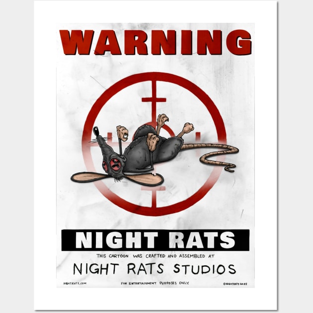 NIGHT RATS STUDIOS WARNING POSTER WHITE Wall Art by NIGHT RATS STUDIOS